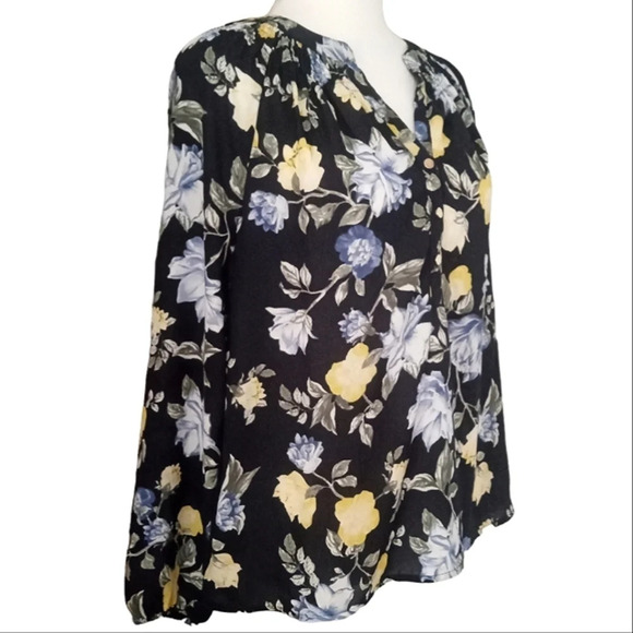 Charter Club Bright RoseFloral Peasant Style Top Semi Sheer Size Small - Picture 5 of 8